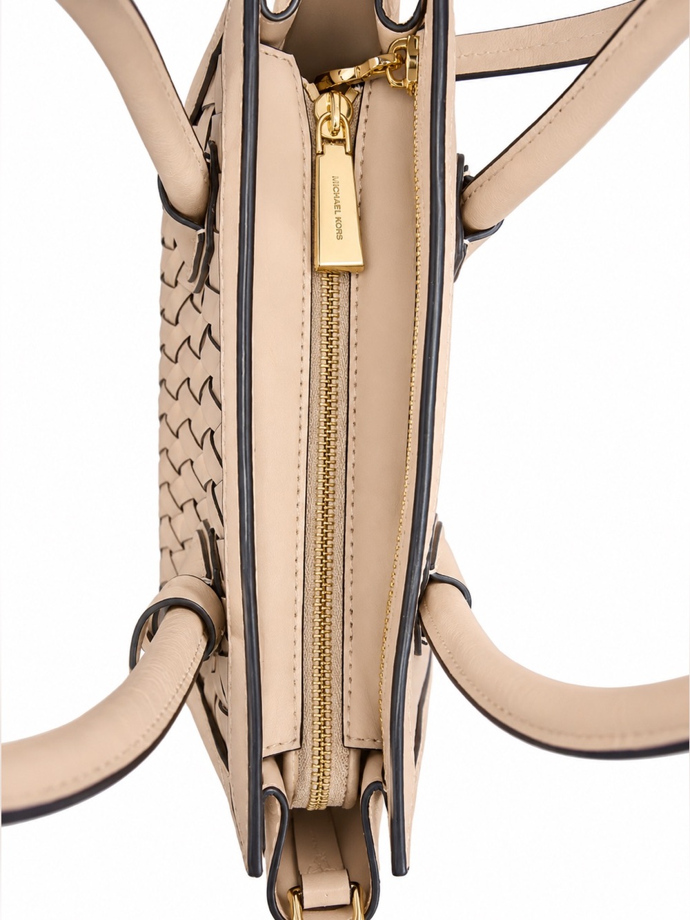 Michael Kors Mercer Studio Woven Leather Crossbody Satchel | Dusty Rose Pink - Picture 7 of 16